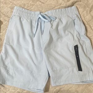 Light Blue Shorts with Black Zipper
